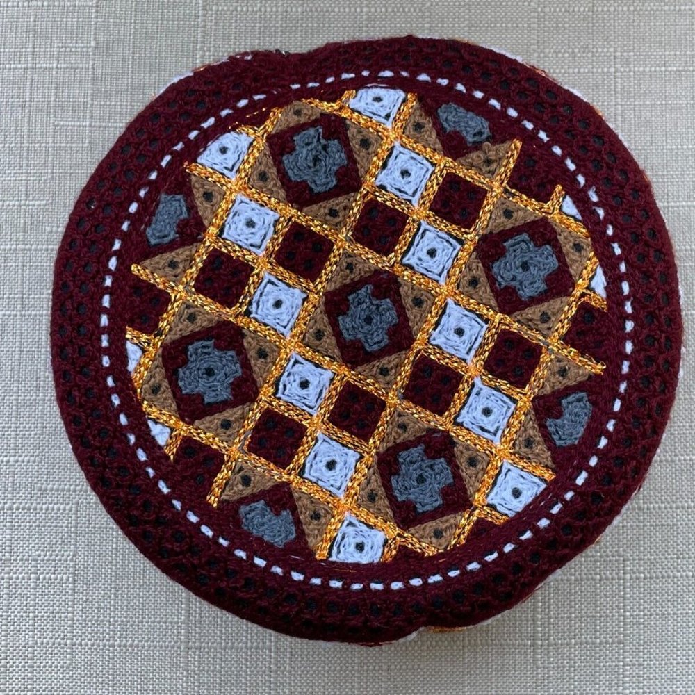Handmade Men Hat Embroidery Cultural Round Cap Sindhi Hat New - Picture 8 of 10